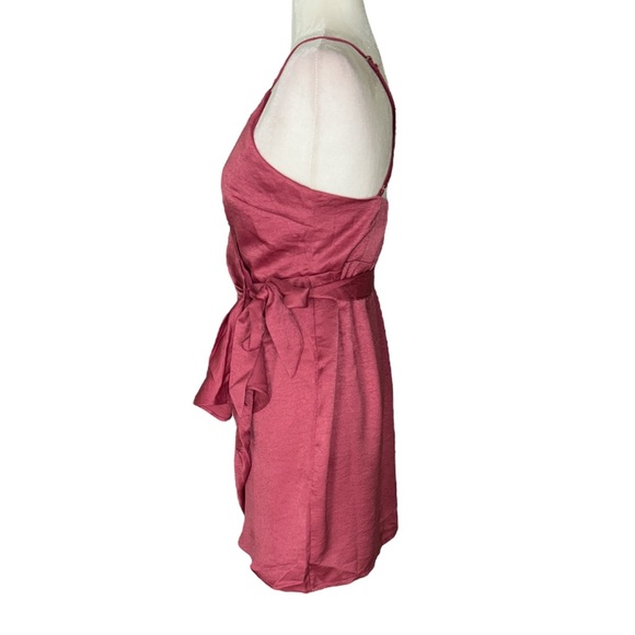 NWT Hello Molly If The Gown Fits Satin Wrap Draped Mini Dress in Rose - 6 - Picture 8 of 16